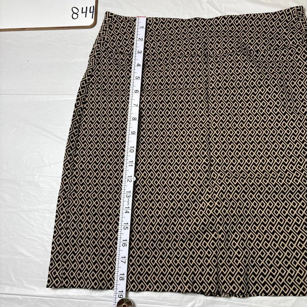 Lulu-B Womens Tan Black‎ Geometric Diamond Print Stretch Pull On Skirt Size 2